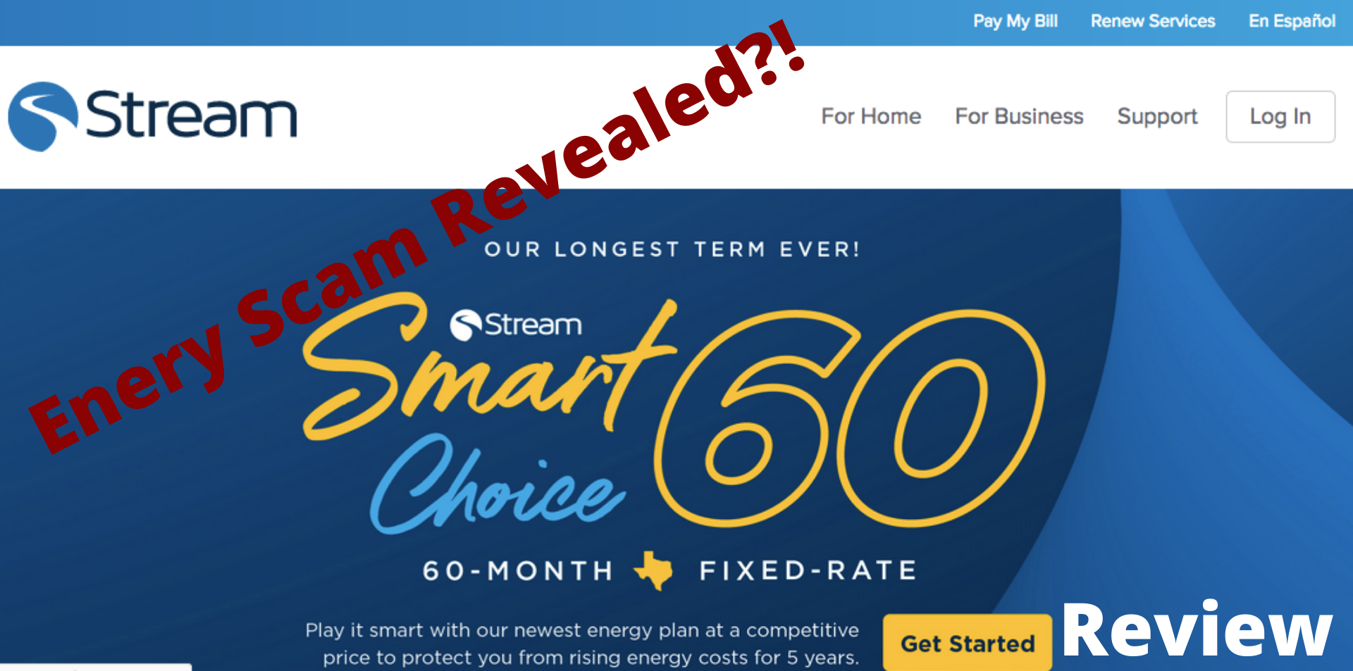 Energ scam revealed: My Stream Energy frontpage