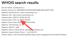 Social Bounty Domain Name Registration Date: NameCheap