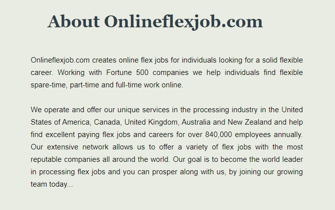 online flex job scam