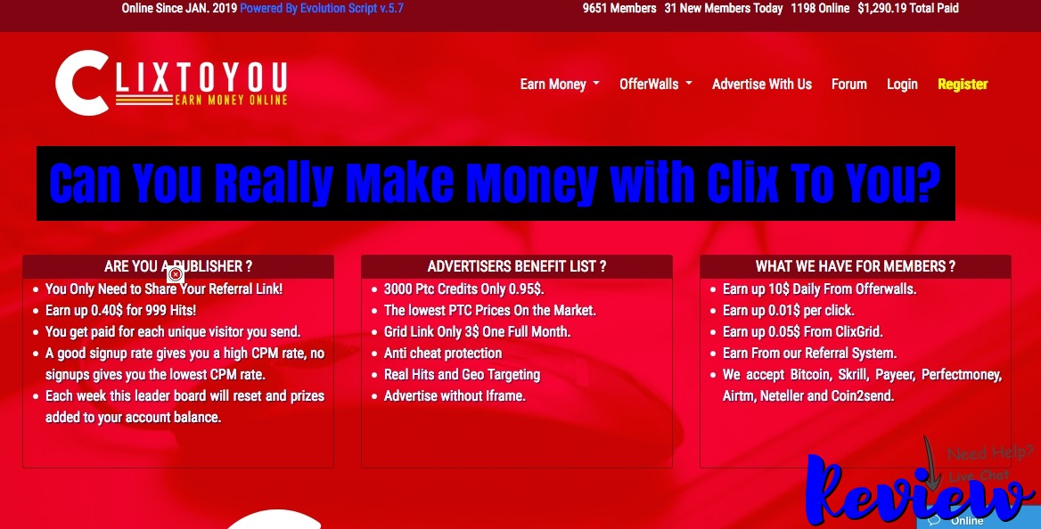 Clix To You Home page