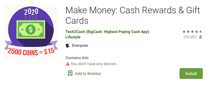 Make Money App Home Page