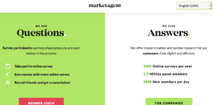Marketagent survey homepage