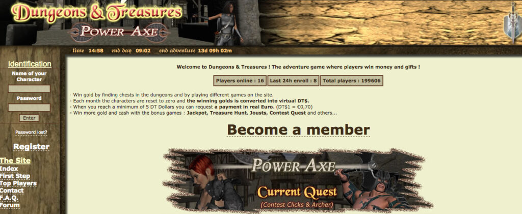 Dungeons and Treasures Homepage